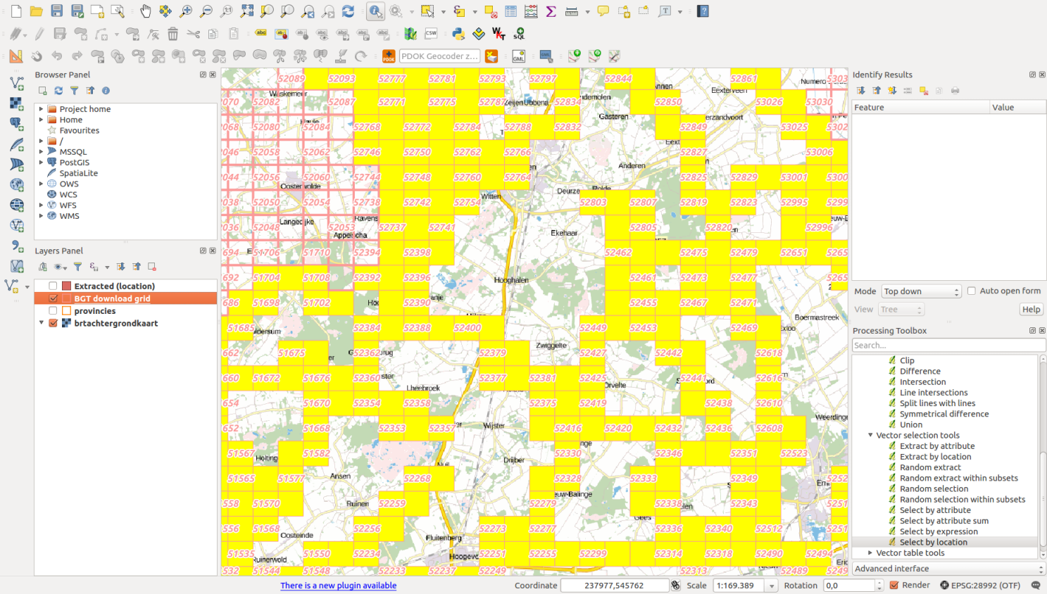 qgis met selectie