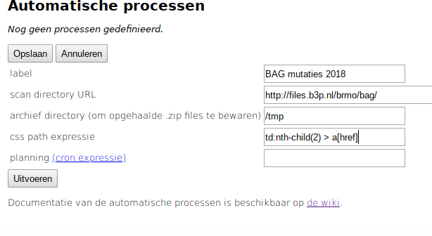 configuratie overzicht web mirror BAG directory scanner