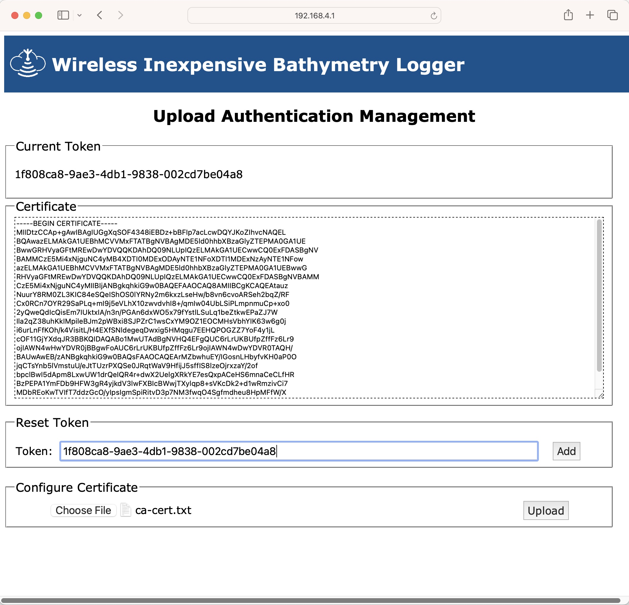 Firmware website upload authorisation information