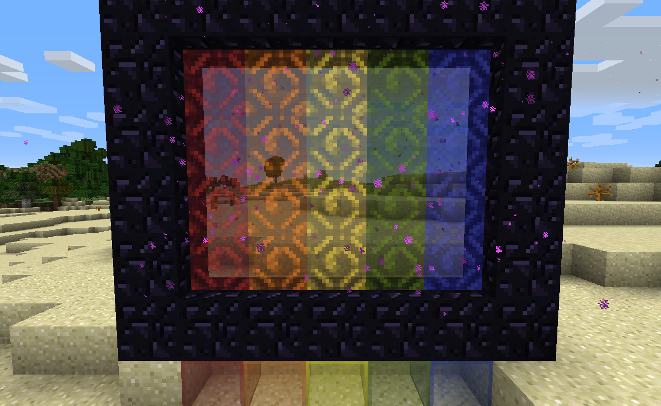 Blocks placed to color a portal