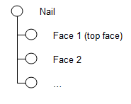 Distribution of faces through sub-labels of the Nail