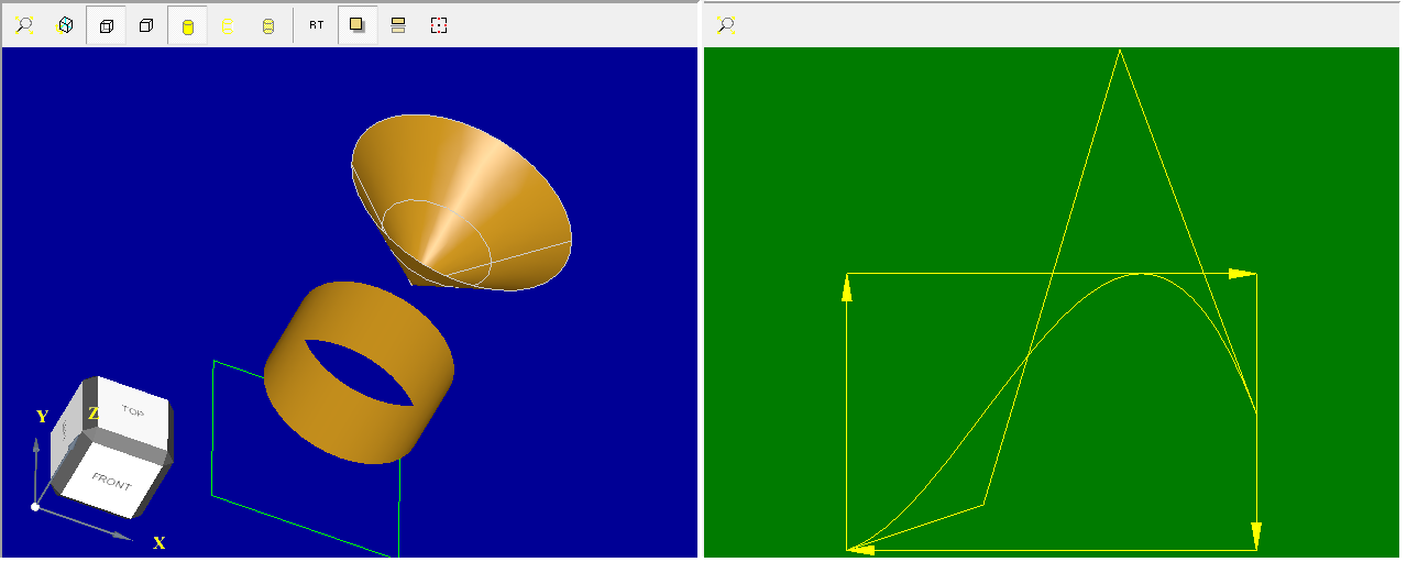 Comparison of 3D and 2D viewer windows