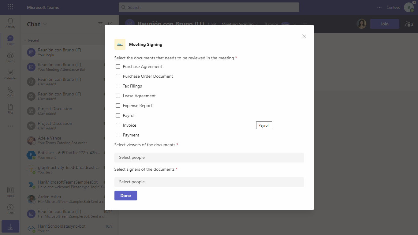 Create document dialog, with no documents selected and viewers or signer selected