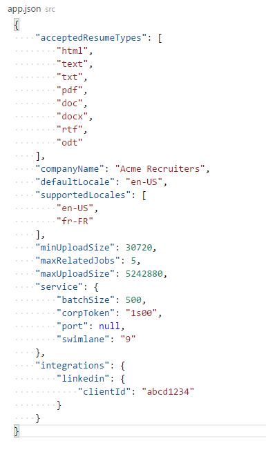 app.json configuration example