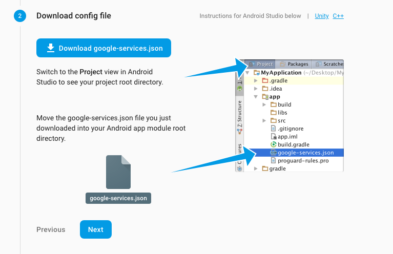 Download google-services.json