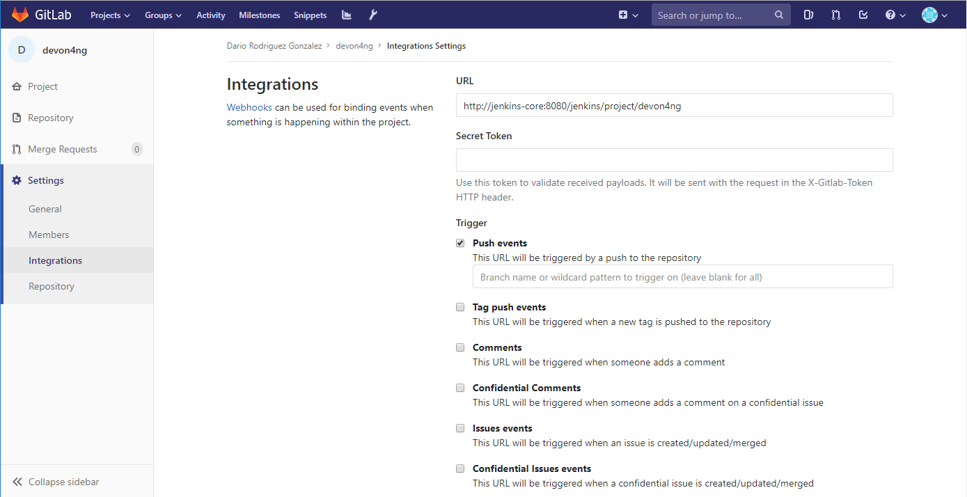 gitlab webhook