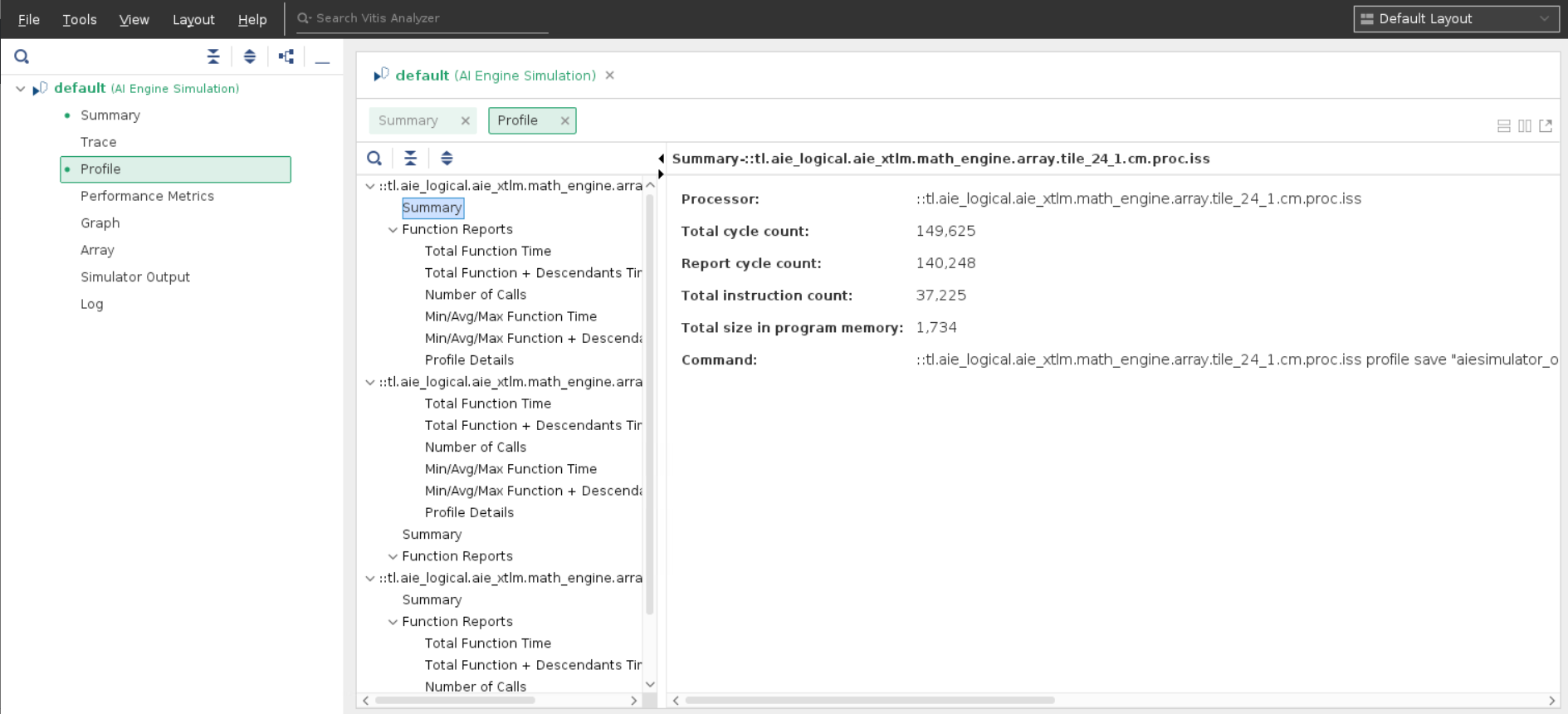 Vitis Analyzer Profile